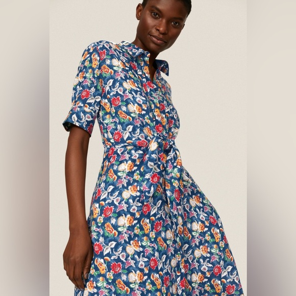 Lauren Ralph Lauren Floral Tie Waist Shirtdress Like new Size 2P - Picture 3 of 6